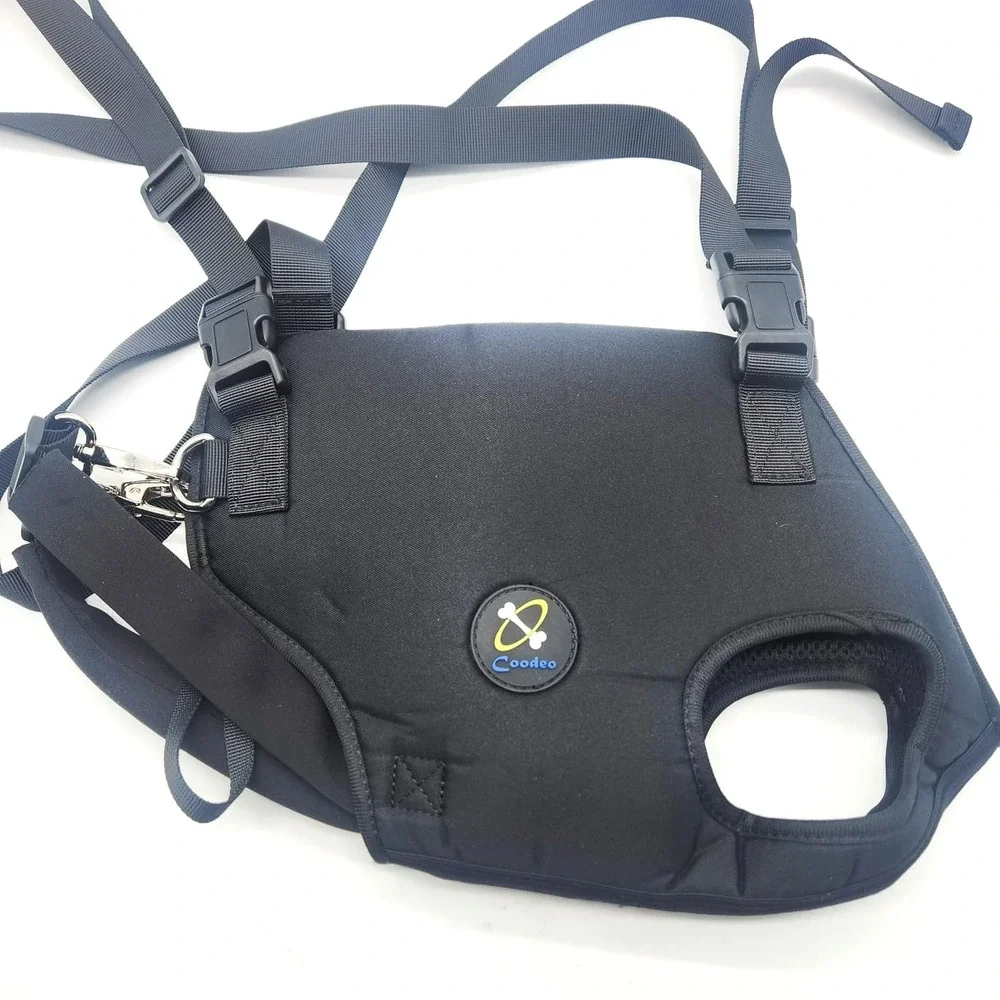 Coodeo Pet Support Harness XS Dog Sling Lift for Disabled Dogs Walking Aid Black